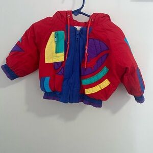 Vintage 90s color block puffer 12m